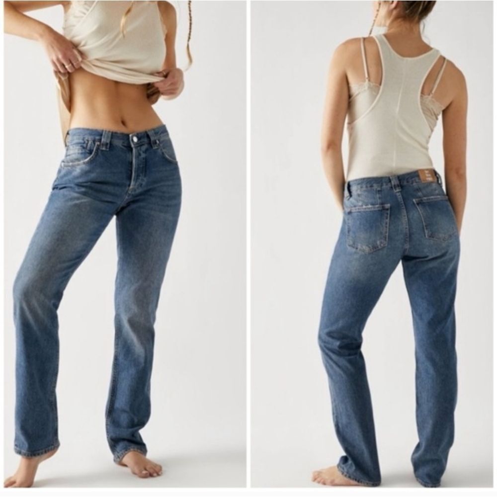 We The Free People Crvy siren low rise straight leg denim jeans size 35